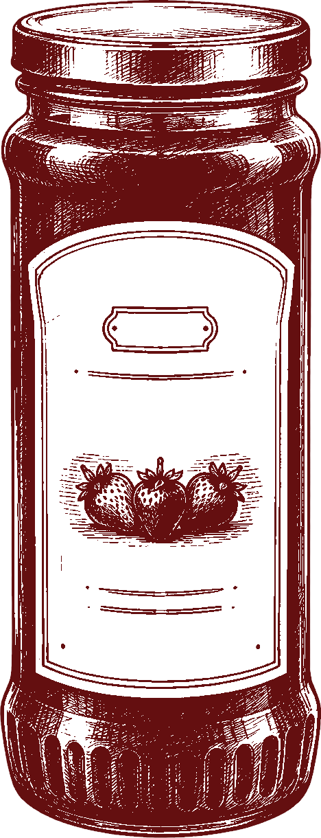 Vintage burgundy jar drawing